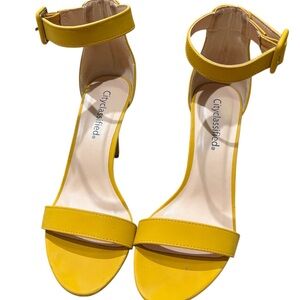 Cityclassified Bright Yellow Heeled Sandals